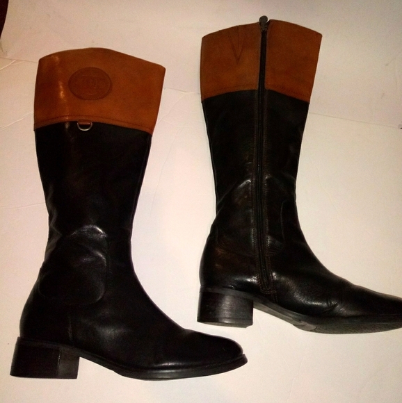 Etienne Aigner brown and black riding boots - Picture 5 of 16